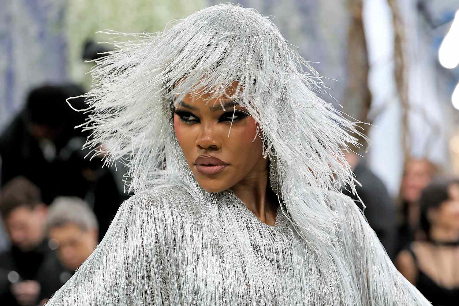 Teyana Taylor Wears Custom Silver-Fringe Tom Ford Look At The 2026 Met Gala
